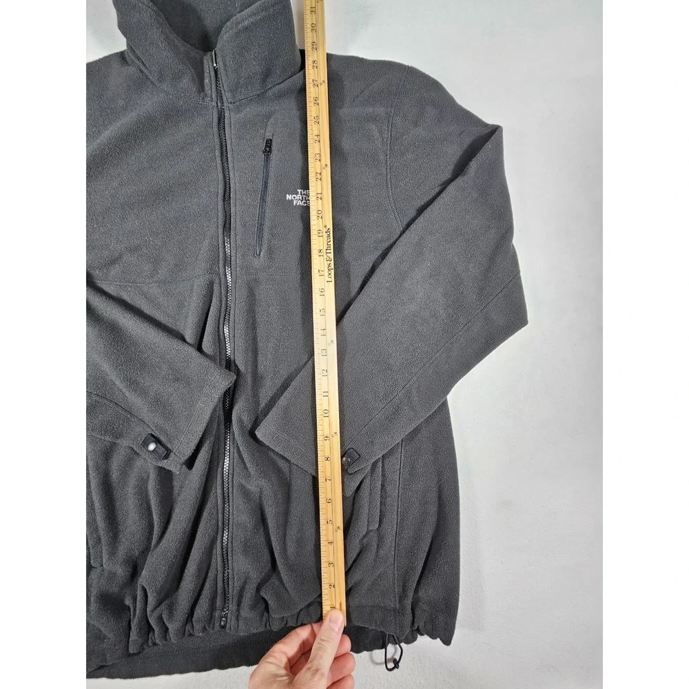 The North Face Mens XL Full Zip Fleece Jacket Charcoal Grey CT38-RTO T325/T725